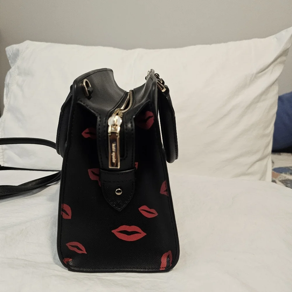 Kate Spade Black and Red Lips Satchel